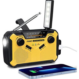 Prunus J-369 3000maH Radio AM/FM Solcelle/Håndsving