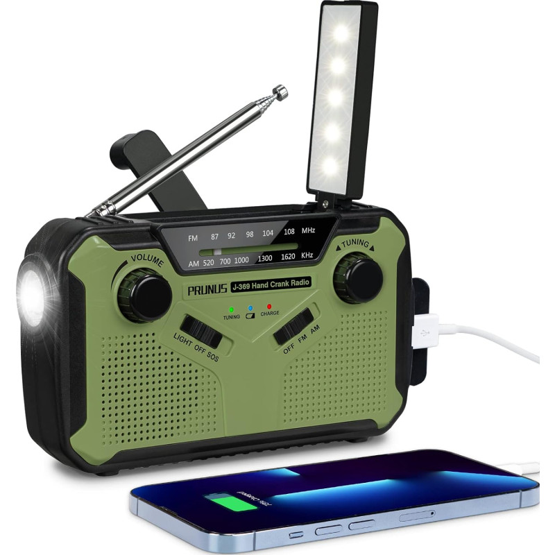 Prunus J-369 3000maH Radio AM/FM Solcelle/Håndsving Prunus J-369 3000maH Radio AM/FM Solcelle/Håndsving