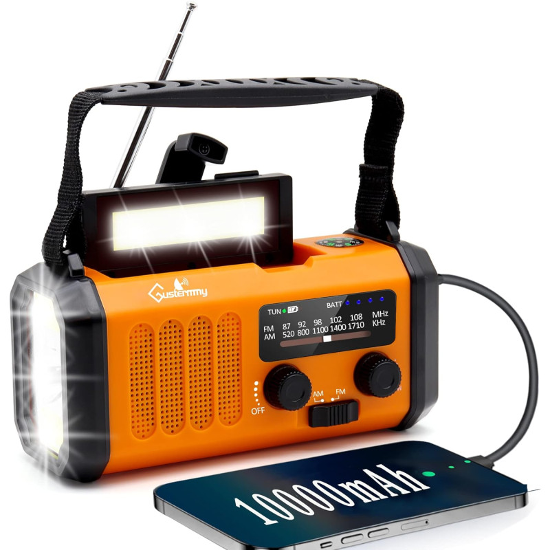 Solar Crank Radio FM/AM 10,000 mAh PowerBank