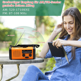 Solar Crank Radio FM/AM 10,000 mAh PowerBank