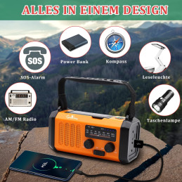 Solar Crank Radio FM/AM 10,000 mAh PowerBank