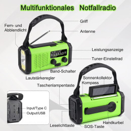 Solar Crank Radio FM/AM 10,000 mAh PowerBank