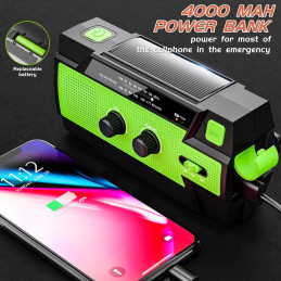 4000maH, AM/FM bærbar USB nødradio