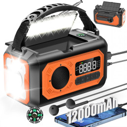 12000maH, AM/FM bærbar USB nødradio