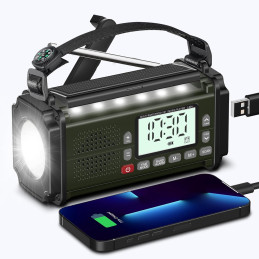 PRUNUS J-924D 10000mAh nødradio, Solar DAB+/FM/SD/BT/USB+AAA