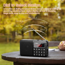 PRUNUS J-429SW bærbar radio lille FM/AM(MW)/SW