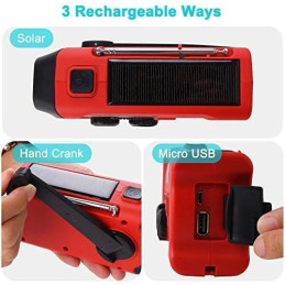 Solar Hand Crank Radio FM AM 2000mAh
