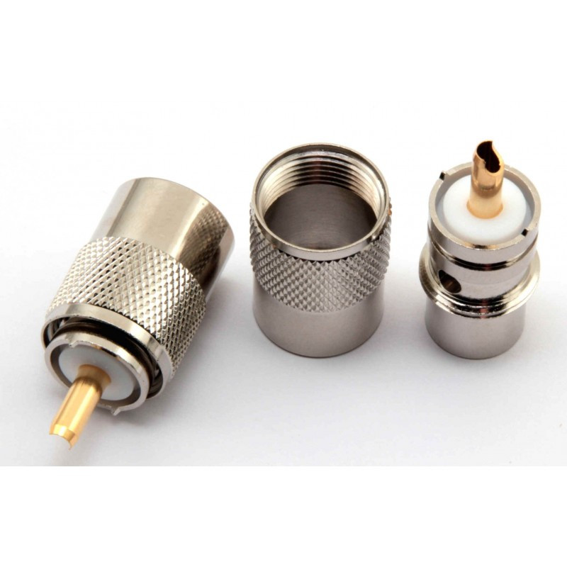 PL259 SO239 UHF Han til lodning 10mm PL259 SO239 UHF Han til lodning 10mm