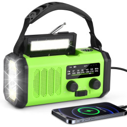 Solar Håndsving Radio FM/AM 10,000 mAh PowerBank