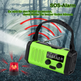 Solar Håndsving Radio FM/AM 10,000 mAh PowerBank