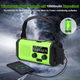 Solar Crank Radio FM/AM 10,000 mAh PowerBank