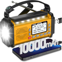 PRUNUS J-924D 10000mAh nødradio, Solar DAB+/FM/SD/BT/USB+AAA