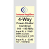 144 – 148 MHz Power Divider 4-Way “N” Connectors 1/4 wl
